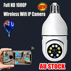 New Full HD 1080P Wireless Wifi IP Camera E27 Bulb Home Security Lamp Light Cam 360°