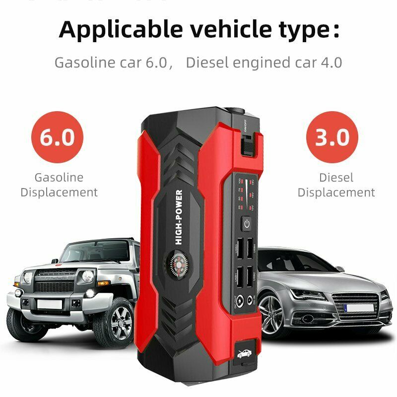 Car Jump Starter, 99800mAh Portable Charger Power Bank with LED Flash Light