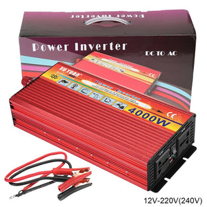New 4000W Household Car Solar Power Inverter Converter Transformer Adapter Charger 12V DC Automatic Adaptable