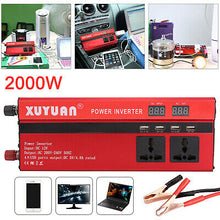 Load image into Gallery viewer, New 2000W Peak Car Power Inverter With LED Display Converter 12V To 220V Camping Outdoor