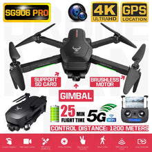 Load image into Gallery viewer, New SG906 Pro Drone 1.2 KM Flying Distance GPS 4K HD Two- Camera 5G WIFI 25 Mins Battery Drones