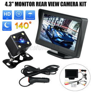 New Car Rear View Kit 4.3" LCD Monitor Parking Reversing Camera Day/Night Vision