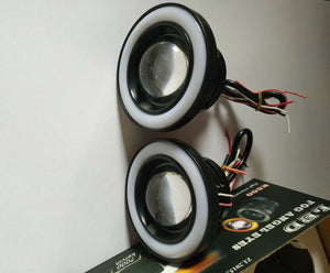 New 2x 3.5" Fog Driving Lights with COB RGB Combined Angel Eyes Halo Rings