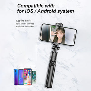 New Selfie Stick Wireless bluetooth Tripod Selfie 2 In 1 Extendable Foldable Remote Control