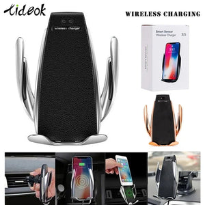 New Automatic Clamping 10W Wireless Car Charger S5 Fast Charging Phone Holder Mount in Car