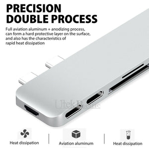 New 7in1 USB-C Type C HD Output 4K HDMI USB 3.0 Adapter SD TF CARD HUB MacBook Pro