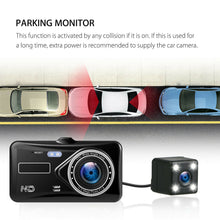 Load image into Gallery viewer, New 4 Inch Touch Screen Car DVR Dash Cam Front &amp; Back Recorder 170° Wide Angle Dual Lens