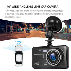 New 4 Inch Touch Screen Car DVR Dash Cam Front & Back Recorder 170° Wide Angle Dual Lens