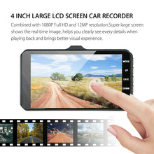 Load image into Gallery viewer, New 4 Inch Touch Screen Car DVR Dash Cam Front &amp; Back Recorder 170° Wide Angle Dual Lens