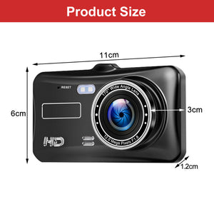 New 4 Inch Touch Screen Car DVR Dash Cam Front & Back Recorder 170° Wide Angle Dual Lens