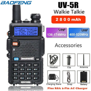New Baofeng UV-5R Dual Band Radio Outdoor Intercom 5w Radio Rechargeable Portable Walkie Talkie