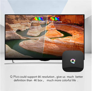 New Q Plus Android 9.0 TV Box 4GB RAM 32GB ROM WiFi 2.4GHz Quad-core cortex-A53 HDMI 2.0 Support 6K