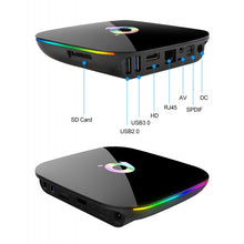 Load image into Gallery viewer, New Q Plus Android 9.0 TV Box 4GB RAM 32GB ROM WiFi 2.4GHz Quad-core cortex-A53 HDMI 2.0 Support 6K