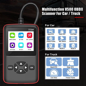 New V500 Heavy Duty Truck Diagnostic Scanner Truck OBD2 Scanner DPF/Oil Reset Code Reader