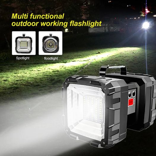 New 150000LM P70 Rechargeable LED Floodlight Double Head Waterproof Flashlight