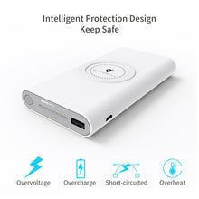 Load image into Gallery viewer, 10000mAh Qi wireless Power Bank Emergency Battery wireless charging power banks Portable powerbank