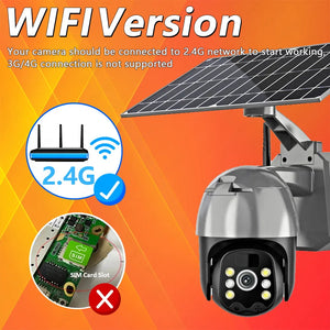 New 6 Batteries Solar WIFI IP Camera Chargeable Wireless PTZOutdoor CCTV Security Surveillance