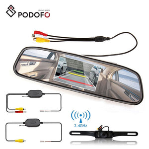 New Wireless Rear View Backup Camera with Reverse Car 4.3" Mirror Monitor Night Vision