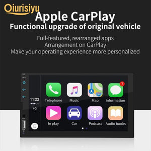 New 2 Din Apple Carplay+Android Auto Car FM Radio Bluetooth 7" Touch Screen Headunit USB